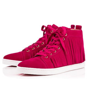 New Christian Louboutin  Frangine Flat Crosta Rosa Sneakers Sz‎ 8.5
